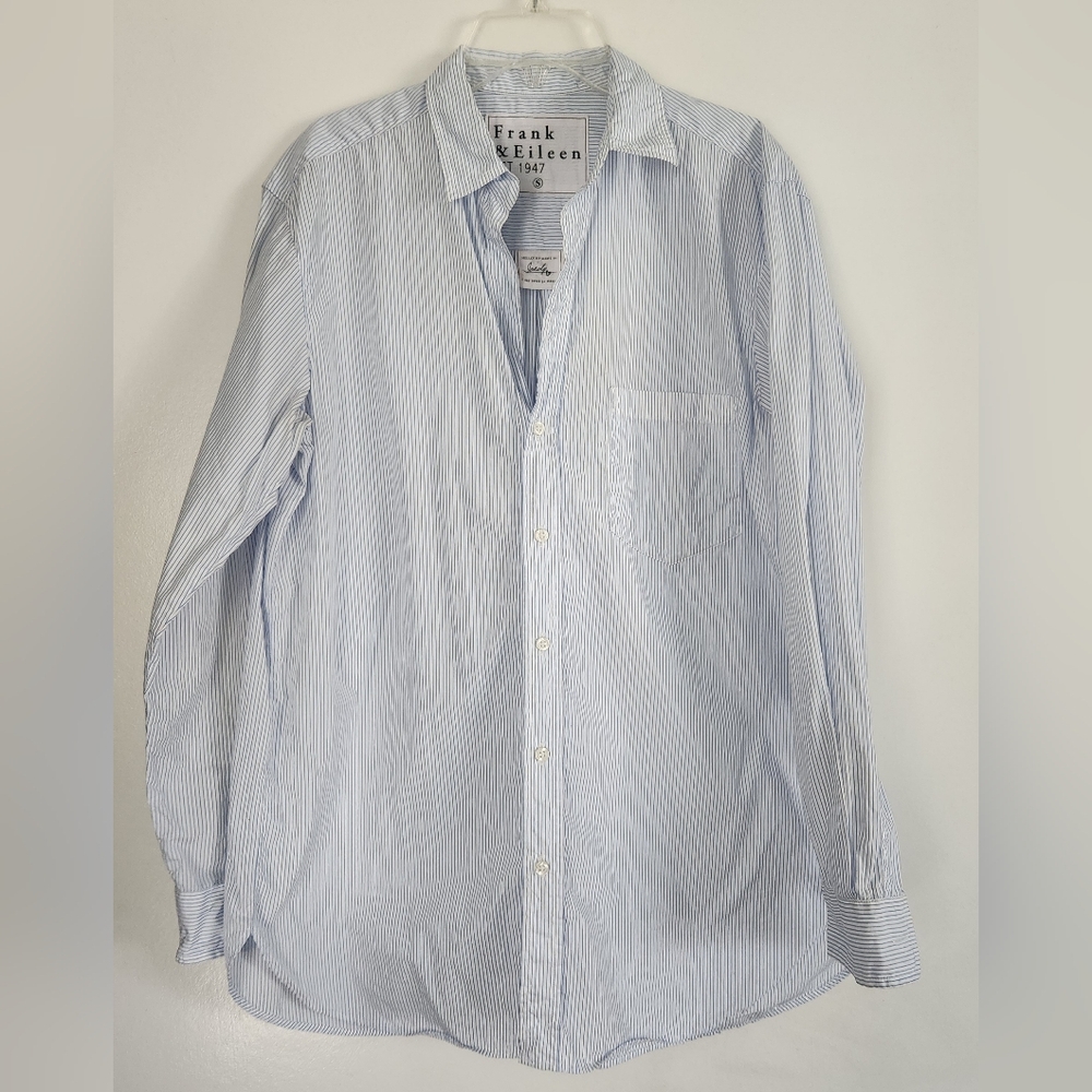 Frank & Eileen Blue Striped Button Down Shirt